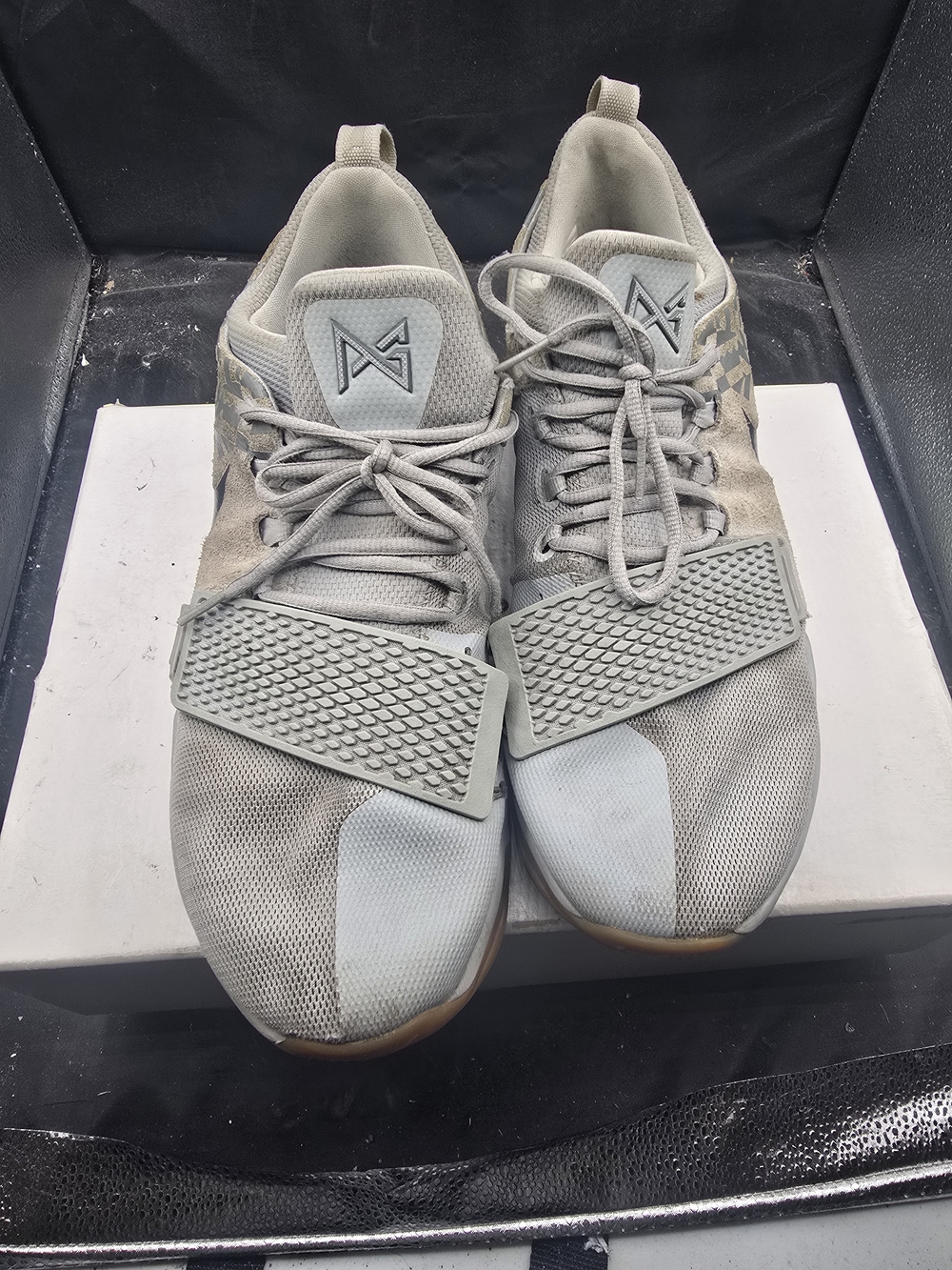 Nike Men's Light Gray Athletic Sneakers with Midfoot Strap